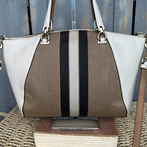 Coach Horse And Carriage Jacquard Prairie Satchel Khaki/Chalk - Picture 6 of 16